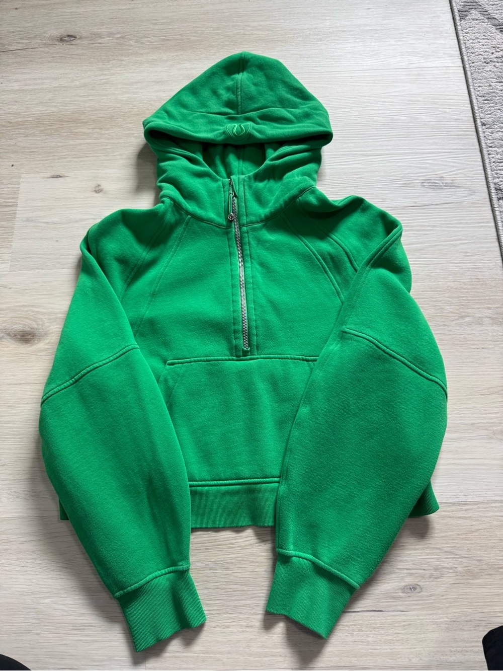 Lululemon Green Hooded Half-Zip Jacket